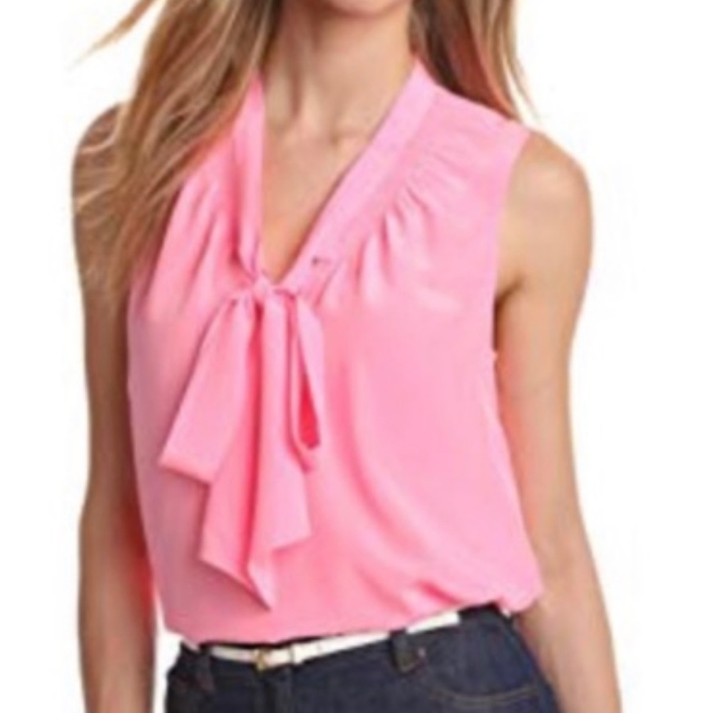 Lilly Pulitzer Dahlia Pink Silk Blouse